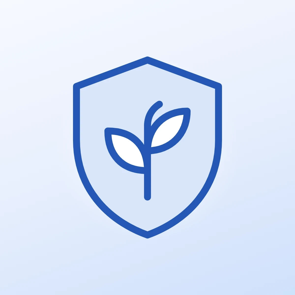 Illustration: a shield with a plant sprout for natural botanicals
