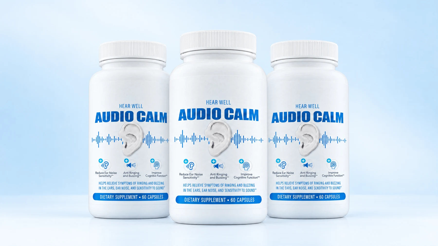 Three bottles of Hearwell Hearing Formula